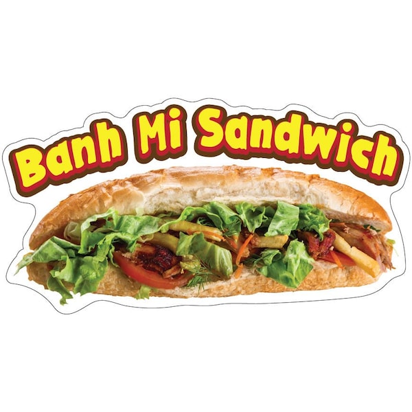 Banh Mi Sandwich Decal Concession Stand Food Truck Sticker, 16" x 8", D-DC-16 Banh Mi Sandwich19